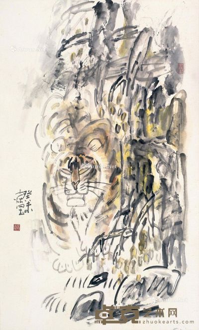 张士莹 虎 60×97.5cm