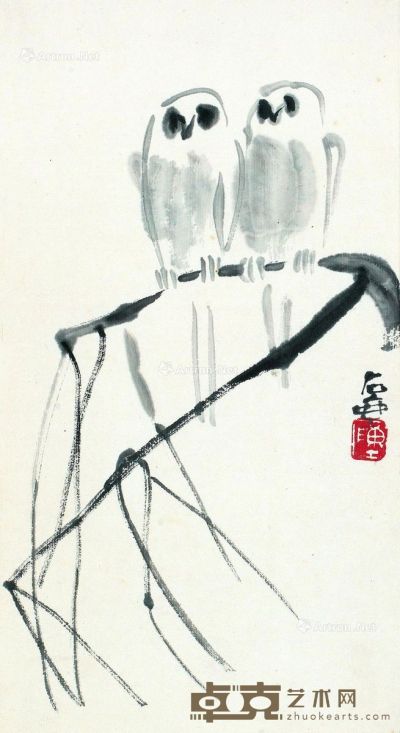 陈子庄 白燕 26.5×14.5cm