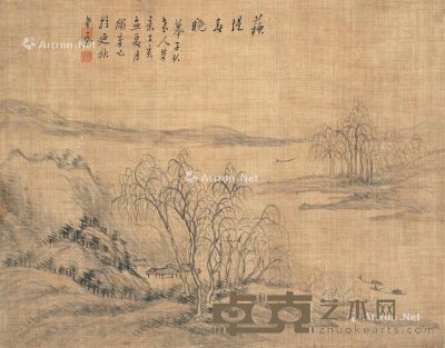 皮文锦 横堤春晓 53.5×42cm
