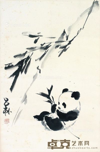 吕林 熊猫 45×69.5cm