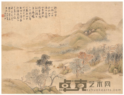 陆恢 秋山明净图 35.5×27cm