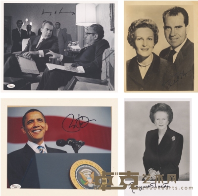 尼克松夫妇 贝拉克·奥巴马 基辛格 撒切尔夫人 签名照 尺寸不一