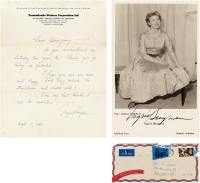 英格丽·褒曼 签名照及亲笔信