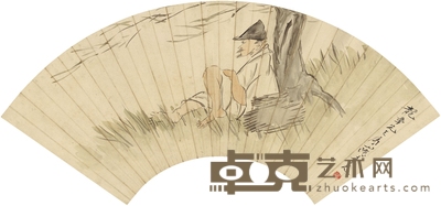 张聿光 闲憩图 49.5×17.5cm