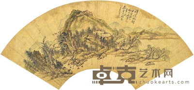 王宸 清溪水阁图 56.5×20cm