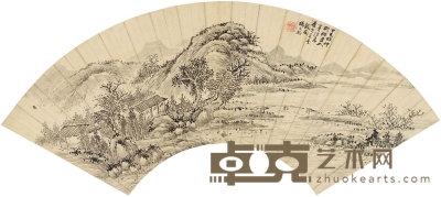 杨文骢 湖山隐居图 54×18cm