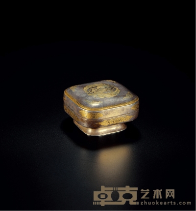 明以前·银鎏金刻凤纹香盒 高：5.2cm