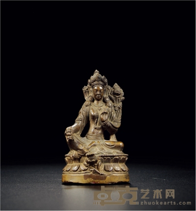 清·铜观音菩萨像 高: 10.8cm