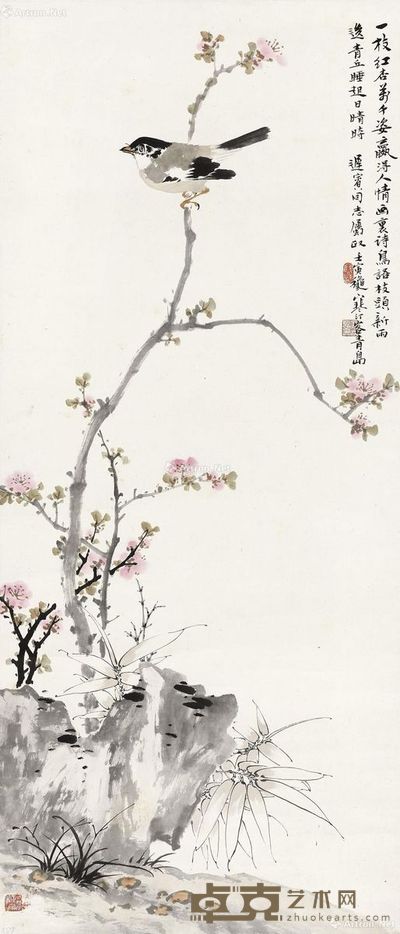 江寒汀 一枝红杏万千姿 102×44cm