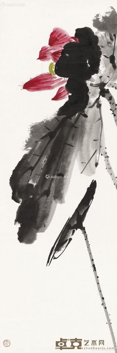 唐云 荷花 105×35cm