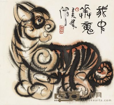 韩美林 老虎 35×39cm
