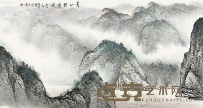 黄纯尧 青山雾霭图 95×178cm