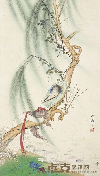 胡也佛 二月春风 43×25cm