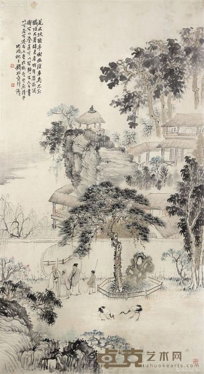 钱松喦 亭榭高论 146×80cm