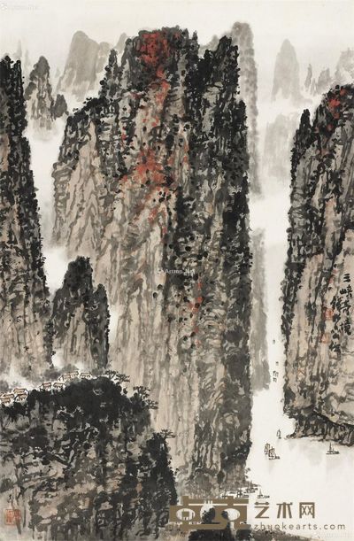 钱松喦 三峡奇境 67×44cm