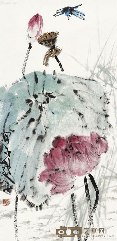 陆越子 荷塘情趣 70×35cm