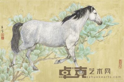 袁峰 白马 44×67cm