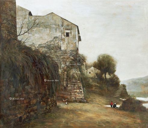 河边 油画