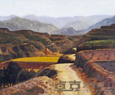 尹国良 山路 布面油画 50×60cm