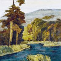 崔泉溪 1997年作 金色的池塘 布面油画