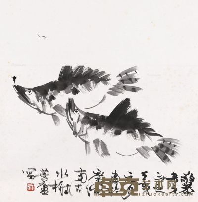 许麟庐 桂鱼 40.5×59cm