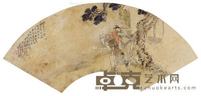 钱慧安 松前憩马 23×53cm