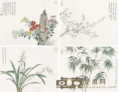 吴美美 梅兰竹菊 49×65cm×4