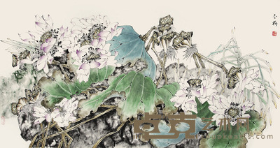 吴冬梅 花卉 135×69cm