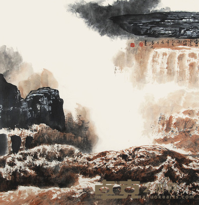 白庚延 山水 66×68cm
