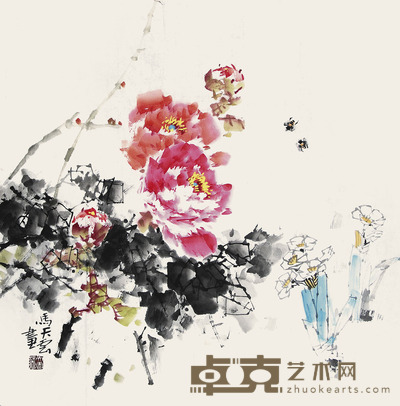 马天云 花卉 68×69cm