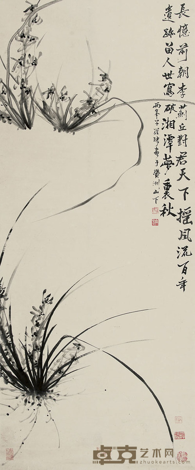 罗聘 兰花 109×45cm