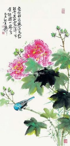 谢稚柳 芙蓉翠鸟