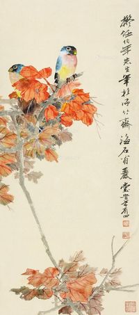 陈莲涛 红叶小鸟