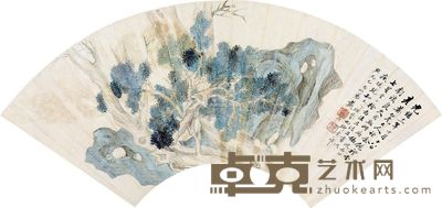 戴以恒 古木窠石 18×50cm