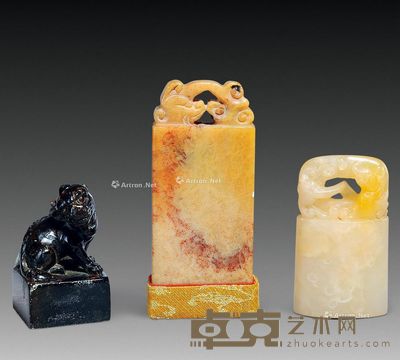 近代 寿山古工老印章 （三方） 尺寸不一