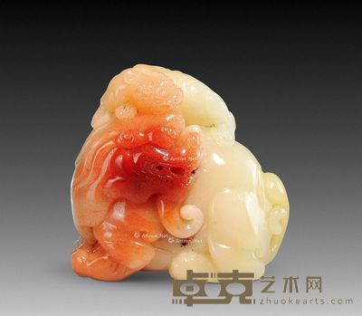 桃花芙蓉古兽手件 6×3×6cm