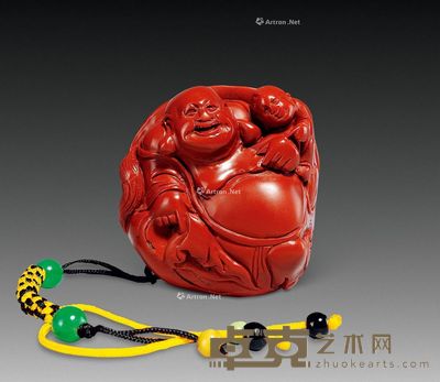 朱砂弥勒童子手件 4.3×3×5cm
