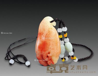 桃花芙蓉佛手挂件 通高5.3cm