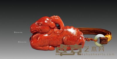 朱砂羊羊得意手件 6×2.5×3.5cm