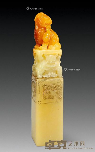 巧色芙蓉古兽方章 2.9×2.9×14cm