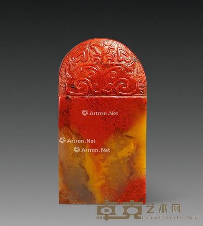 红杜陵博古扁章 3×1.5×5.5cm