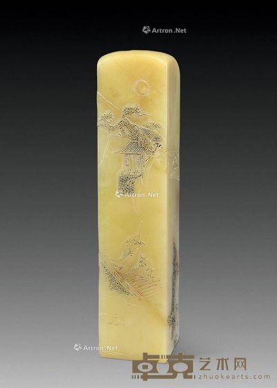 芙蓉山水薄意章 2.5×2.5×11.2cm
