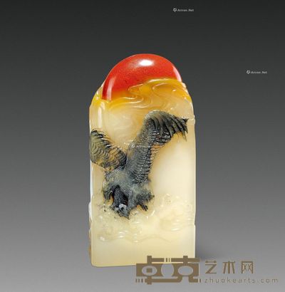 水洞高山旭日东升浮雕章 4.3×1.9×8.5cm