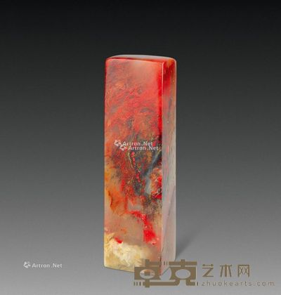 巴林水草鸡血冻方章 1.9×1.9×6.8cm