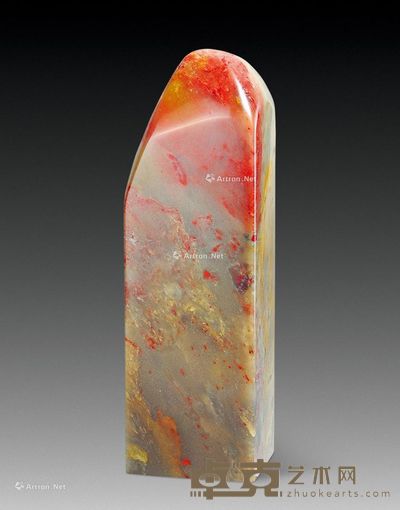 昌化鸡血素章 4.8×3.5×15.3cm