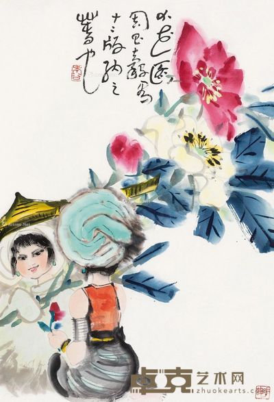 周昌谷 大花图 60×41cm
