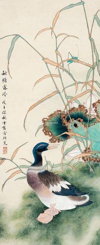 陈之佛 秋塘露冷