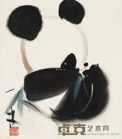 韩美林 小熊猫 30×29cm