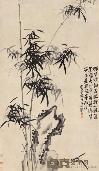 李鱓 竹石图 152×88.5cm