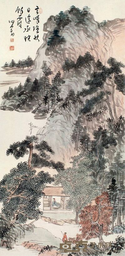 溥儒 秋山访友图 101×49.5cm